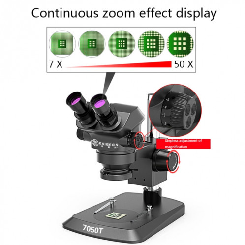 Kaigexin 7-50x Microscope zoom continu haute définition haute définition (7050T) SK801A1807-06
