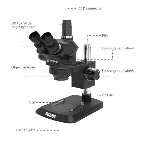 Kaigexin 7-50x Microscope zoom continu haute définition haute définition (7050T) SK801A1807-06