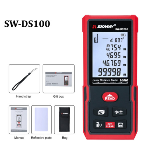 SNDWAY SW-DS100 LASER LASER LASER Règle laser infrarouge, Distance: 100m SS82031349-07