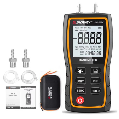 Manomètre différentiel numérique portatif SNDWAY SW-512C, testeur de pression négative SS43031260-011