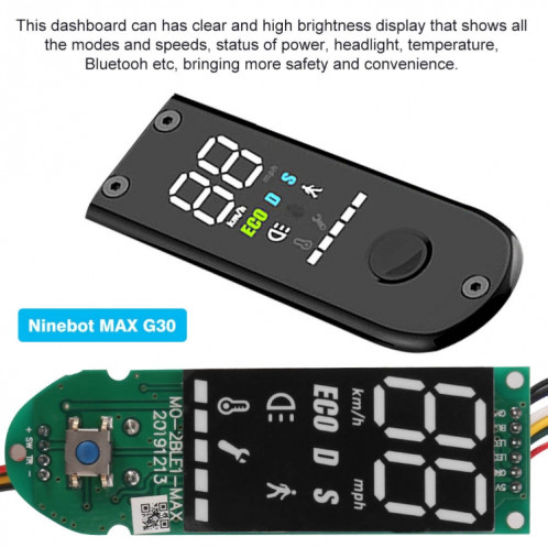 Instrument d'affichage numérique scooter électrique pour Ninebot Max G30 (contrôleur + instrument + couverture) SH201A1464-07