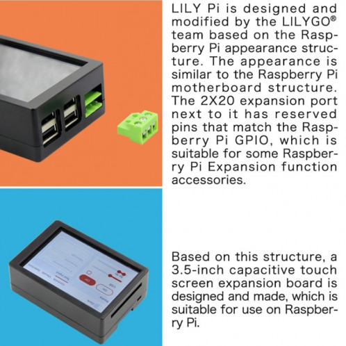 LISY PI ESP32 puce WIFI Bluetooth 3,5 pouces Écran tactile capacitif 5V Relais Port d'expansion USB (USB à TTL) SL301A578-07