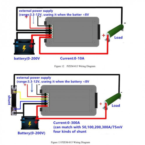 DC 0-200V Tension de la tension Testeuse de la batterie, Spécification: PZEM-015 avec 300A Shunt SH9305892-07