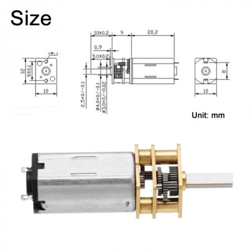 GM12-N30VA DC12V 100 tr / min Micro Motor de l'engrenage à aimant permanent à couple élevé SH29941412-06
