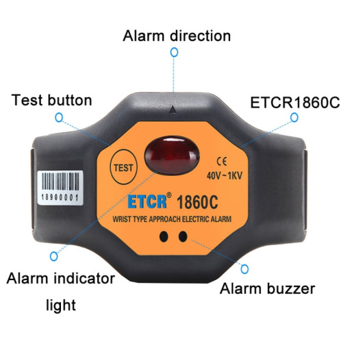 ETCR Non-contact High Voltage Alarm Ellectrician Test Pen, Model: ETCR1860C For Wrist SE3002259-06