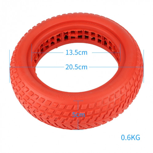 2 pcs de 8,5 pouces pneu en nid d'abeille semi-solide absorbant le choc pour le scooter électrique Xiaomi M365 (rouge) SH401A1919-06