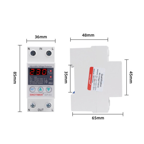 SINOTIMER SVP-912 RÉGLABLABLE AUTO-RESTANT Intelligent sous-tension Protecteur, Current: 40A SS0601412-07