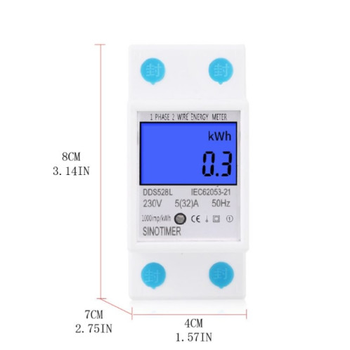 DDS528L Détraveuse Affichage Home Phases Rail Energy Metter 5-32A (230V 50Hz) SS001A1933-07