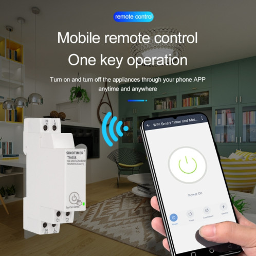 SINOTIMER TM608 SMART WIFI POWER MOBILE MOBIL MOBILE APP METRED METRET 16A 100-240V SS3112380-07