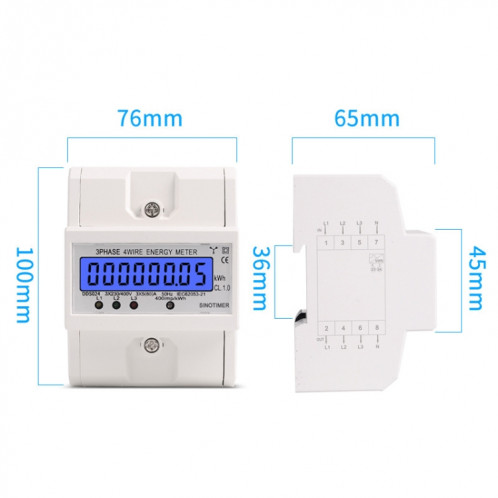 Sinotimer en trois phases Affichage de rail Affichage de rail METRICINE 5-100A 400V (Shell blanc DDS024) SS201A1293-07