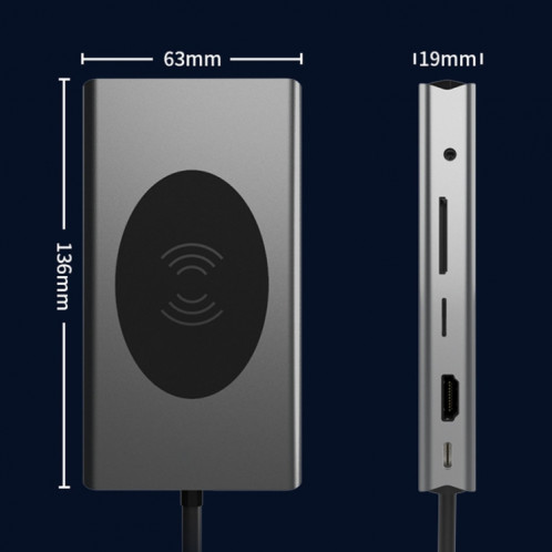 BX13V 13 dans 1 Station d'amarrage de type C Houb de charge sans fil SH31501318-07
