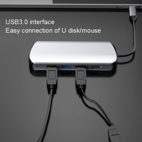 Docque d'extension de type-C 8 dans 1 convertisseur d'ordinateur portable HUB USB Hub SH31521119-07