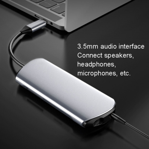 Docque d'extension de type-C 8 dans 1 convertisseur d'ordinateur portable HUB USB Hub SH31521119-07