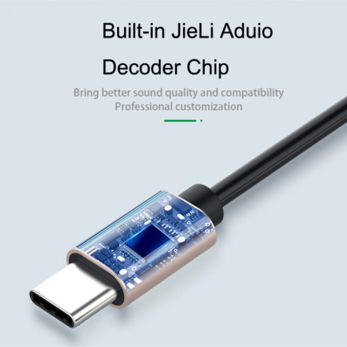5pcs Type-C / USB-C à 3,5 mm Malen Male Spring Car Adapter Cable, Longueur du câble: 1,5 m (noir) SH101A1196-07