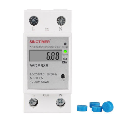 SINOTIMER WDS688 SMART WIFI POWER MOBILE MOBIL MOBILE APP METRAL METTER 5-60A 230V SS31671828-07