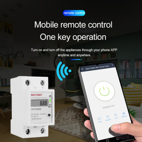 SINOTIMER WDS688 SMART WIFI POWER MOBILE MOBIL MOBILE APP METRAL METTER 5-60A 230V SS31671828-07