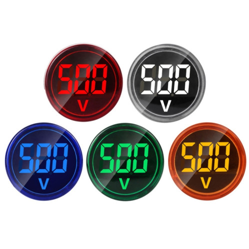 2 pcs indicateur de signal de tension CC 22 mm Round 6-100V Voltmètre universel (ST16VD-01 rouge) SS701A1255-07