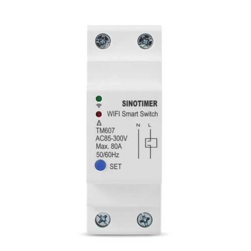 SINOTIMER TM607 Intelligent WiFi Timer Mobile App Home Rail Remote Control Time Switch 80A 85-300V SS31801149-07