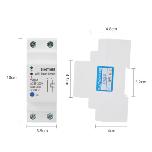 SINOTIMER TM607 Intelligent WiFi Timer Mobile App Home Rail Remote Control Time Switch 80A 85-300V SS31801149-07