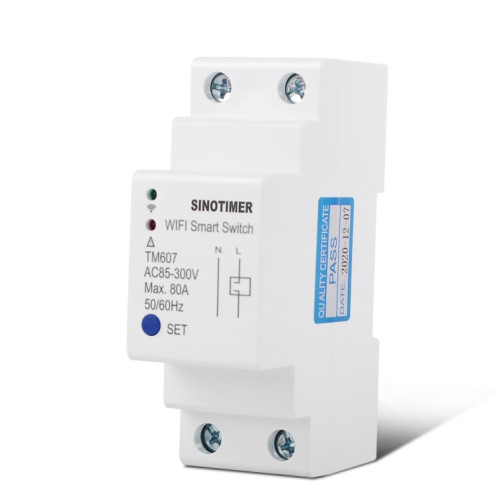 SINOTIMER TM607 Intelligent WiFi Timer Mobile App Home Rail Remote Control Time Switch 80A 85-300V SS31801149-07