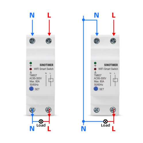 SINOTIMER TM607 Intelligent WiFi Timer Mobile App Home Rail Remote Control Time Switch 80A 85-300V SS31801149-07