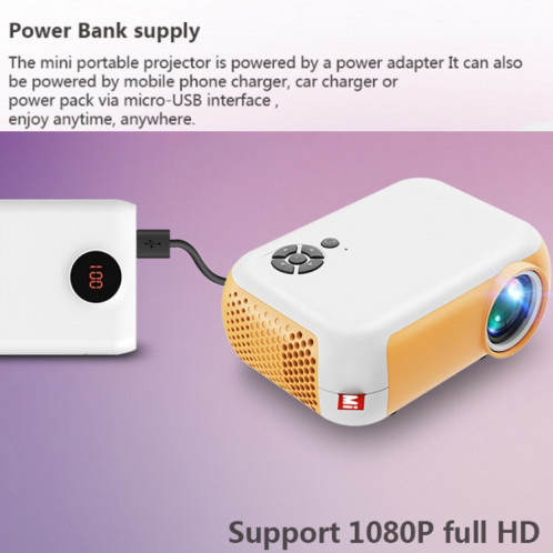 A10 480x360 Pixel Projecteur Prise en charge du projecteur 1080p, style: modèle de base noir (plug eu) SN302C1043-06