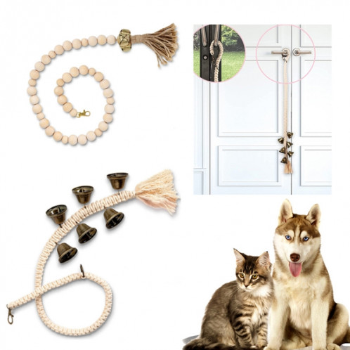 DOOR DOORGELL TRACLER CHIEN PROBLAGE CORDE DROIT CAT TOUEL, STYLE: Perles en bois or SH0001921-04