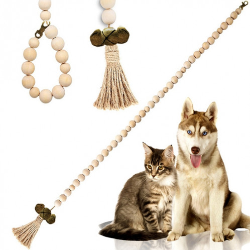 Couchette de chien de porte de chien suspension de corde suspendue jouet de chat drôle, style: perles en bois cuivre SH00031592-04