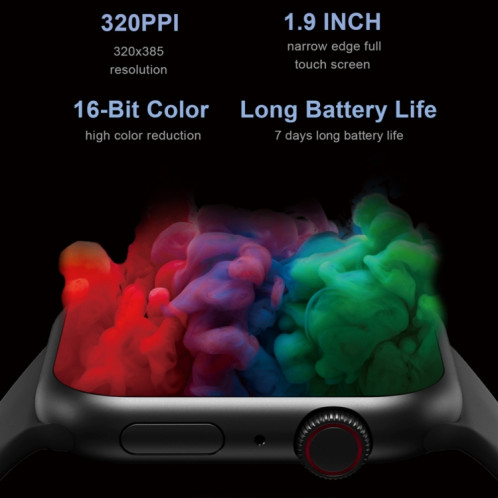HD7Max 1,9 pouce Smart Watch multifonctionnel imperméable avec fonction NFC (noir) SH801B591-07
