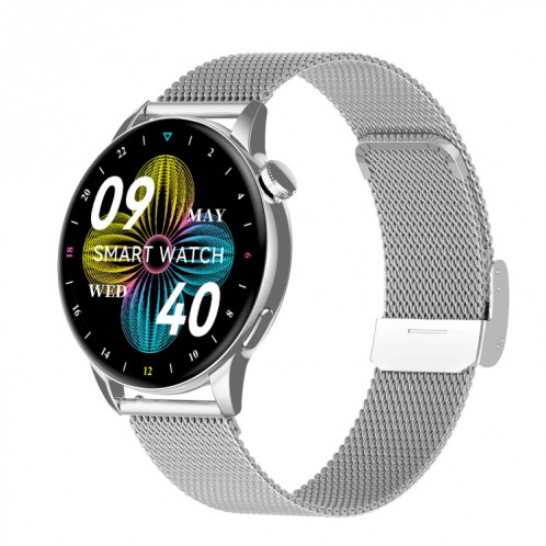 HD1 1,3 pouce Smart Amoled Smart Watch avec fonction NFC (Silver Steell + Silicone Strap) SH901B1671-07