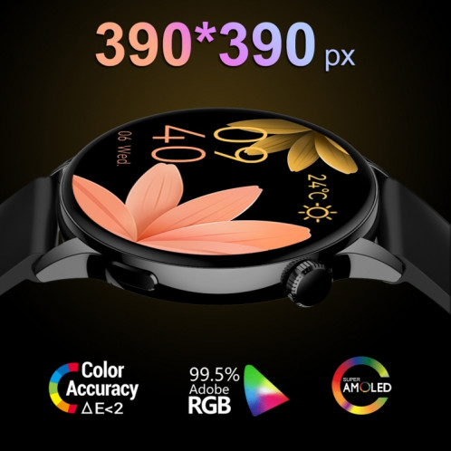 HD1 1,3 pouce Smart Amoled Smart Watch avec fonction NFC (Silver Steell + Silicone Strap) SH901B1671-07