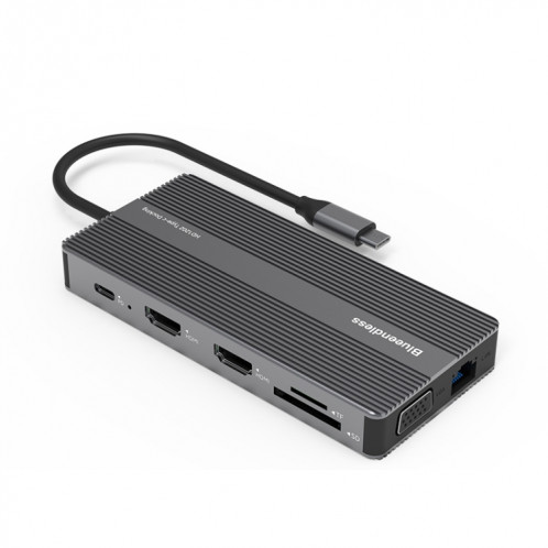 Blueendlessless Type-C + USB 3.0 / 2.0 + VGA + Hub d'interface audio 3,5 mm (12 en 1) SB401A1434-07