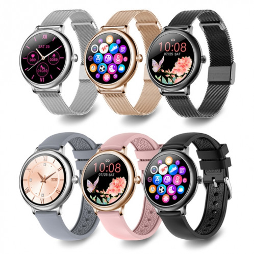 Prêter CF80 1,08 pouce surveillance de la fréquence cardiaque Smart Bluetooth Watch, couleur: acier noir SL0305719-07
