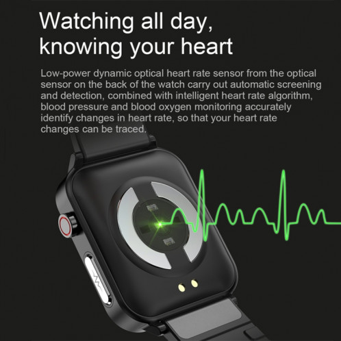 Prêter e86 1,7 pouce de surveillance cardiaque surveillance de la montre Bluetooth intelligente, couleur: noir SL18021459-07