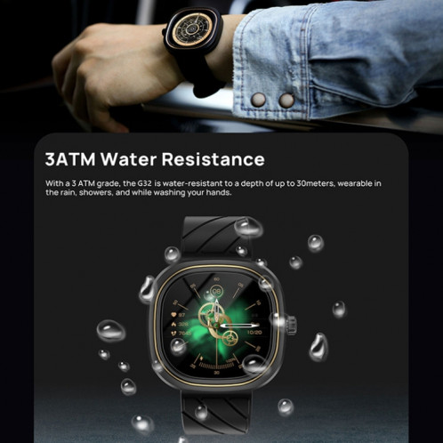 Prêter g32 1,32 pouce de surveillance de la fréquence cardiaque Smart Watch (noir) SL401B1575-07