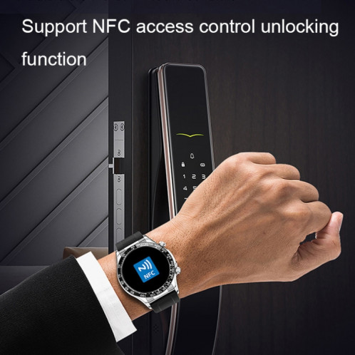 Prêter la montre d'appel Bluetooth Smart Pro Smart avec fonction NFC, couleur: cuir vert SL2505287-07