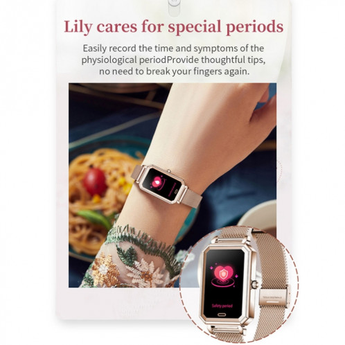 Prêter ht2 1,28 pouce de détection de fréquence cardiaque pidomètre Smart Watch, couleur: acier doré SL5001945-07