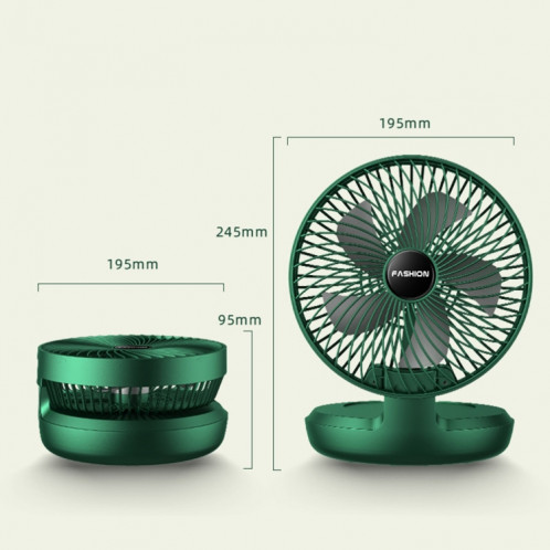 Bureau de bureau pliant petit ventilateur portable, taille: 8 pouces (Green USB Direct Plug) SH401B1153-07