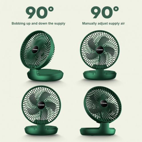 Bureau de bureau pliant petit ventilateur portable, taille: 8 pouces (bougie directe USB blanche) SH401A884-07