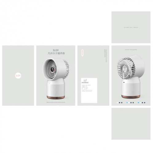 Spulet Humidified LED Digital Display Office Home ventilateur, style: 3600mAh rechargeable (bleu) SH501B1400-08