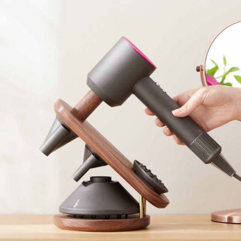 Support de rangement de sèche-cheveux en bois massif pour Dyson (noix noire) SH601A536-06