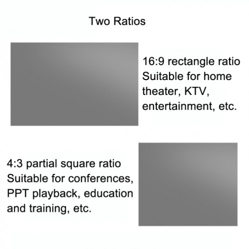 Rideau de projection HD anti-léger en métal pliant, taille: 110 pouces 16: 9 250x140cm frontière noire punch SH0020550-07