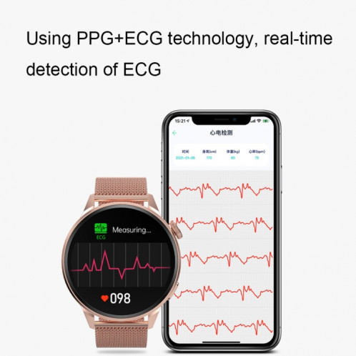 WEARKEY DT4 + 1,36 pouce HD Écran Smart Call Watch avec fonction NFC, couleur: acier argenté SW01061680-07