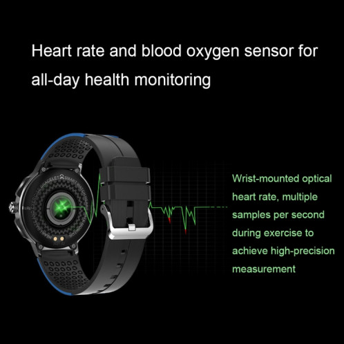 Wearkey E15 1,28 pouce Smart Heart Cate Spreing Screen Watch (Silver Grey) SW801B886-07