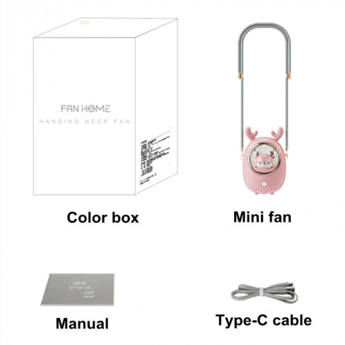 Enfants suspendus ventilateur de cou USB Handheld Light Glowing mini ventilateur portable (jaune) SH801C229-07