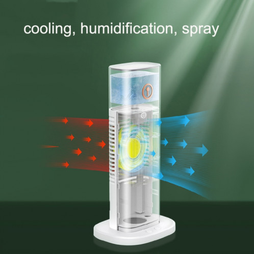 D3 Home USB Air refroidisseur Ajouter le ventilateur de la tour de bureau à eau Éventail d'humidification Spray (blanc) SH101B71-07