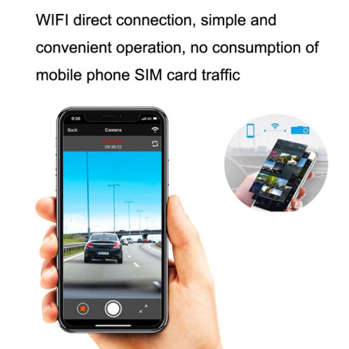 KG390 Écran IPS 3 pouces TS Stream WIFI Enregistreur de conduite HD, Style :, Trier par couleur : Double enregistrement SH85021307-07