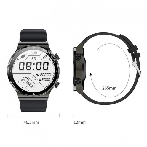 ME88 1,32 pouce de surveillance du sommeil de la fréquence cardiaque Smart Watch (silicone en argent) SH701B842-07