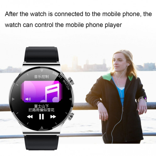 ME88 1,32 pouce de surveillance du sommeil de la fréquence cardiaque Smart Watch (silicone en argent) SH701B842-07