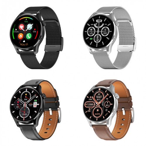 HD3 1,32 pouce de surveillance de la fréquence cardiaque Smart Watch with Payment Fonction (acier noir) SH801A921-07